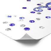 Poster Parties scintillant bleue, Bat mitzvah, Personnali (Coin)