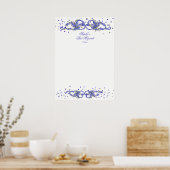 Poster Parties scintillant bleue, Bat mitzvah, Personnali (Cuisine)