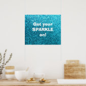 Poster Parties scintillant Bleue Faux (Cuisine)