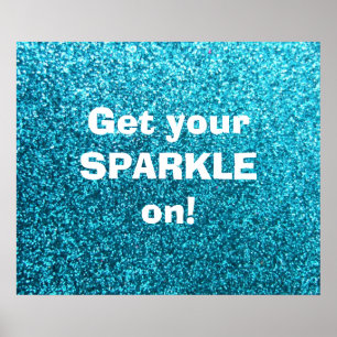 Poster Parties scintillant Bleue Faux