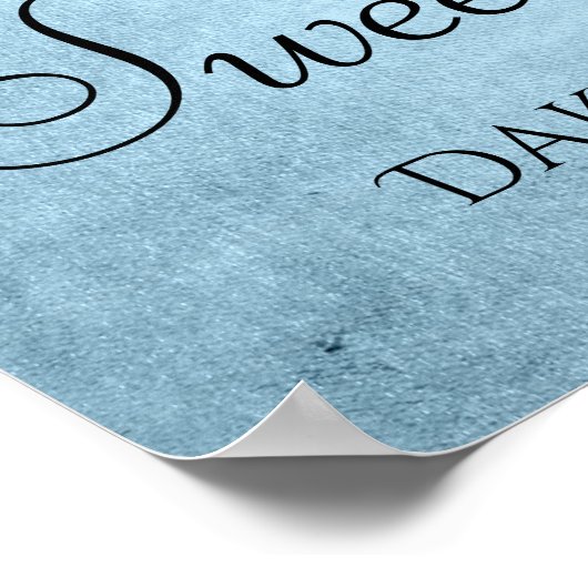 Poster Parties scintillant Bleue Glace | Glam Sweet sixte (Coin)