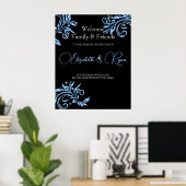 Poster Parties scintillant Bleue Vins Flèches Étincelles  (Bureau à domicile)