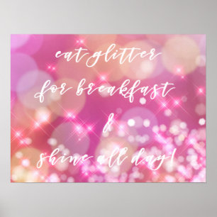 Poster Parties scintillant   Carte postale Épingles rose 