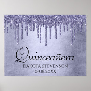 Poster Parties scintillant chic à goutte Quinceanera vi