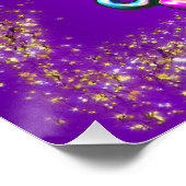 Poster Parties scintillant colorée Unicorne violet (Coin)