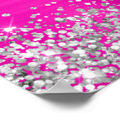 Poster Parties scintillant d'argent Hot Pink Foil 30e ann (Coin)