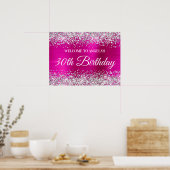 Poster Parties scintillant d'argent Hot Pink Foil 30e ann (Cuisine)