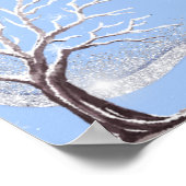Poster Parties scintillant d'argent Snowflakes Arbres cou (Coin)