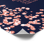 Poster Parties scintillant de corail moderne marine bleu (Coin)