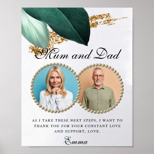 Poster Parties scintillant de feuillage Parents de la mar (Devant)