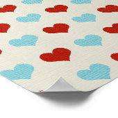 POSTER PARTIES SCINTILLANT DE LA MUSTACHE ET DES COEURS R (Coin)