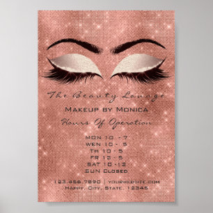 Poster Parties scintillant de maquillage beauté Rose éti
