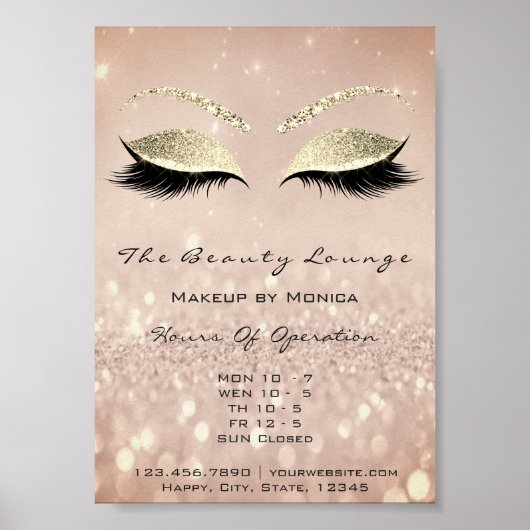Poster Parties scintillant de maquillage Lashes Salon de  (Devant)