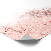 Poster Parties scintillant de marbre Mariage Sanitize Ros (Coin)