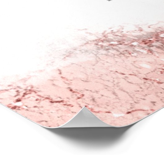 Poster Parties scintillant de marbre Mariage Sanitize Ros (Coin)