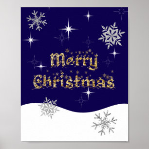 Poster Parties scintillant de Noël simple et élégante