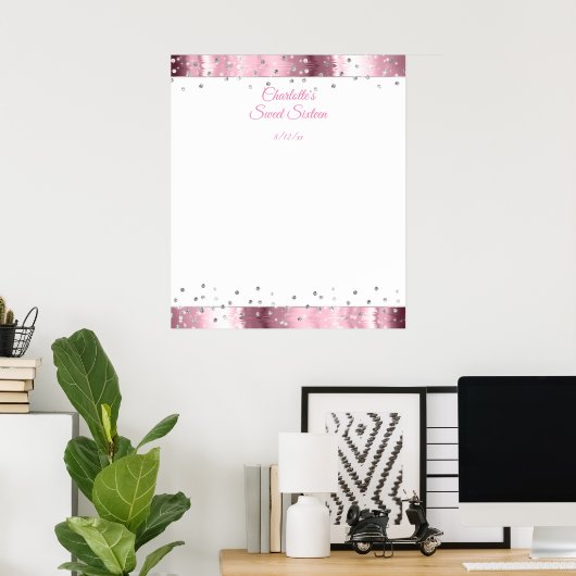 Poster Parties scintillant Diamant, Sweet sixteen Satin R (Bureau à domicile)