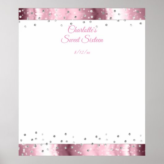 Poster Parties scintillant Diamant, Sweet sixteen Satin R (Devant)