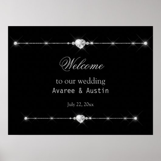 Poster Parties scintillant Diamond Bienvenue à notre affi (Devant)