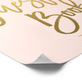 Poster Parties scintillant d'or Blush Pink Faux Connexion (Coin)