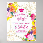 Poster Parties scintillant d'or boho audacieux graduation (Devant)
