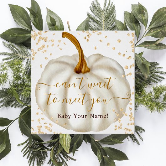 Poster Parties scintillant d'or chic citrouille aquarelle