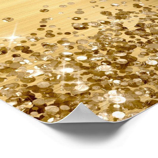 Poster Parties scintillant d'or et Foil 60e anniversaire (Coin)