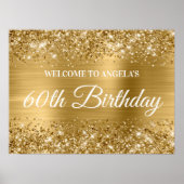 Poster Parties scintillant d'or et Foil 60e anniversaire  (Devant)