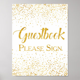 Poster Parties scintillant d'or Faux Confetti Mariage Liv