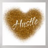 Poster Parties scintillant d'or HUSTLE Coeur Inspiration (Devant)