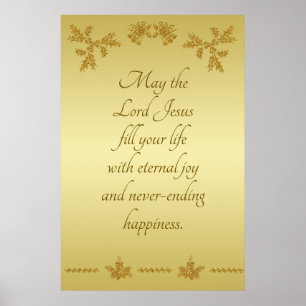 Poster Parties scintillant d'or Joyeux Noël, Père Noël en