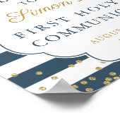 Poster Parties scintillant d'or Marine Bleu Première Sain (Coin)