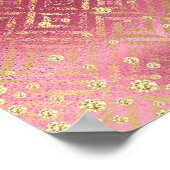 Poster Parties scintillant d'or rose Fille d'anniversaire (Coin)