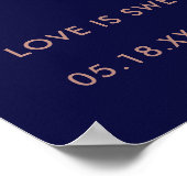 Poster Parties scintillant d'or rose moderne marine bleu (Coin)