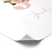 Poster Parties scintillant d'or Rose pâle de fille Monogr (Coin)