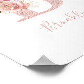 Poster Parties scintillant d'or Rose pâle de fille Monogr (Coin)