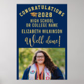 Poster Parties scintillant d'or Script Gras Diplôme photo (Devant)