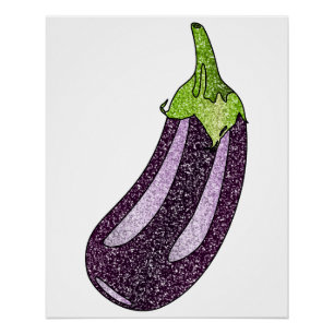 Poster Parties scintillant Eggplant