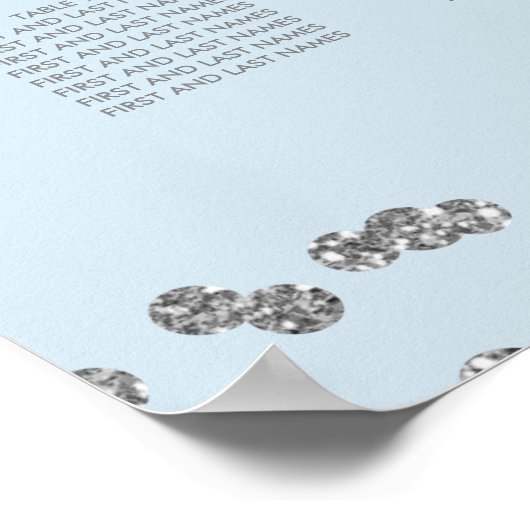 Poster Parties scintillant en argent Confetti Ice Blue (Coin)