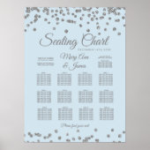 Poster Parties scintillant en argent Confetti Ice Blue (Devant)
