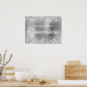 Poster Parties scintillant en argent et Foil Quinceanera  (Cuisine)