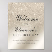 Poster parties scintillant en ivoire perlé métallique bie (Devant)