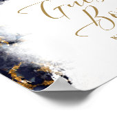 Poster Parties scintillant en marbre Mariages invités Mar (Coin)