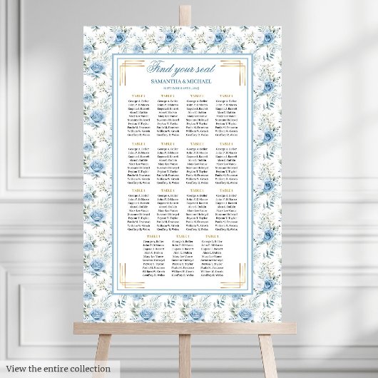 Poster Parties scintillant en or bleu clair Boho romantiq