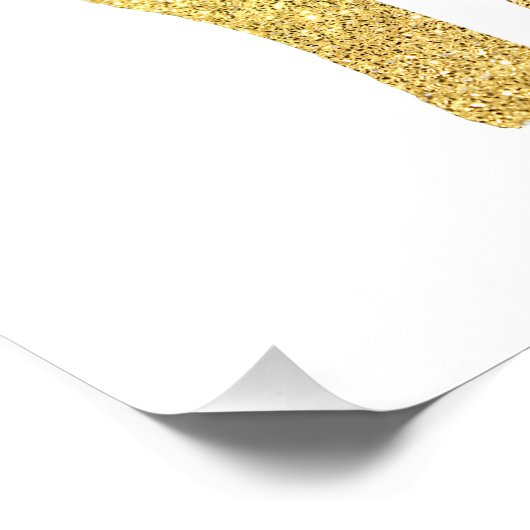 Poster parties scintillant en or look bébé éléphant (Coin)