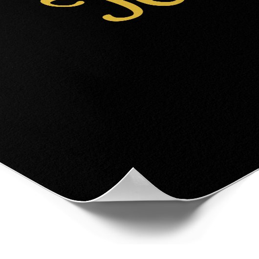 Poster Parties scintillant en or noir personnalisé Prop p (Coin)