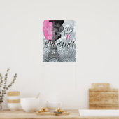 Poster Parties scintillant et ballons d'argent Paris Tour (Cuisine)