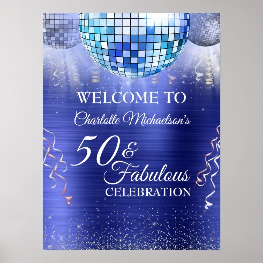 Poster Parties scintillant Glam 50 et Fabulous Blue Disco (Devant)
