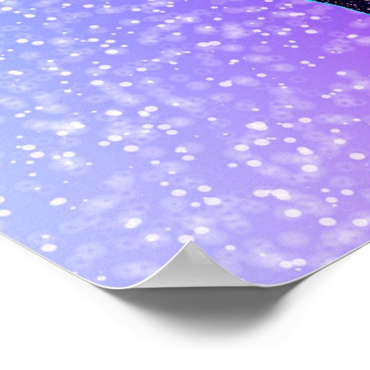 Poster Parties scintillant Gymnastique poutre bleu et vio (Coin)