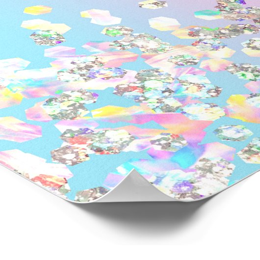 Poster Parties scintillant holographique Unicorn (Coin)